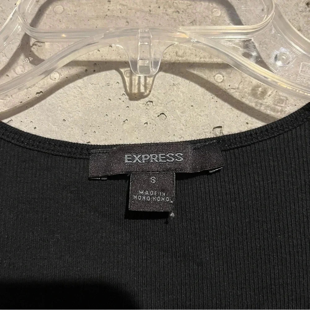 Express Black sequin Tank Top Sexy Women’s Size Small S Stretch - Picture 3 of 8